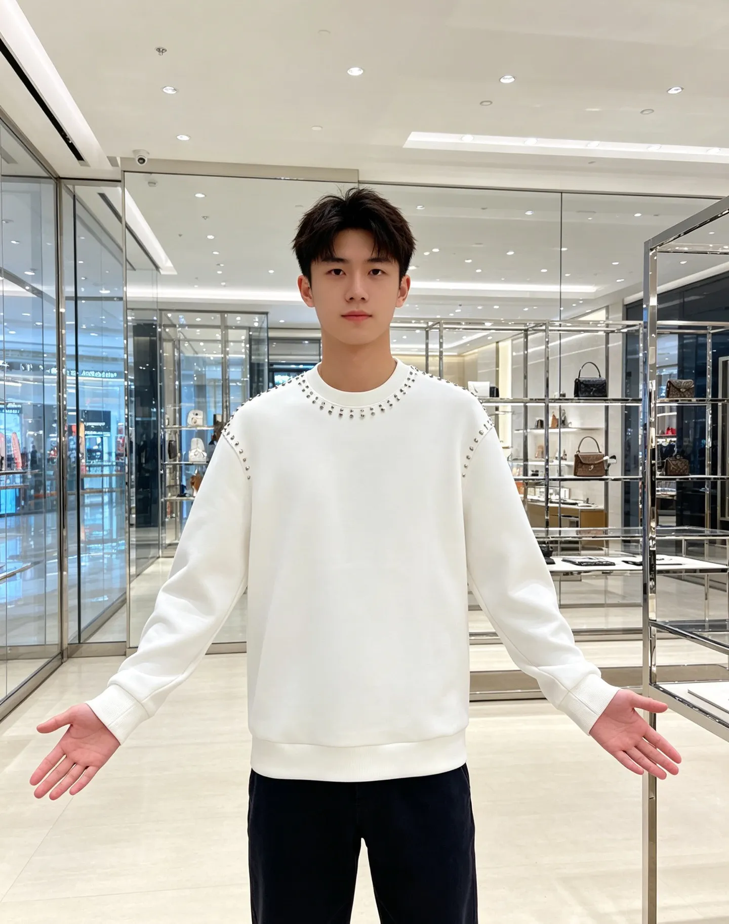 Louis Vuitton/Louis Vuitton Heavy Duty Rivet Crew Neck Sweatshirt